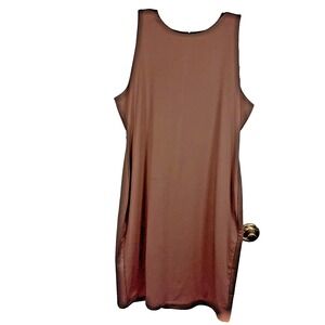 Madden NYC Women's 3X Tan Bodycon Dress – Sleeveless, Contouring Fit, Pullover